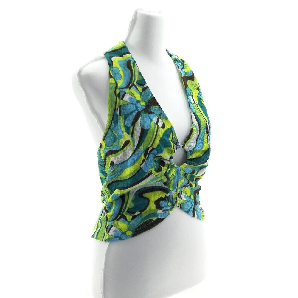 RoomMates MultiColor Sleeveless Halter Top - Women's Size Large - Summer Chic